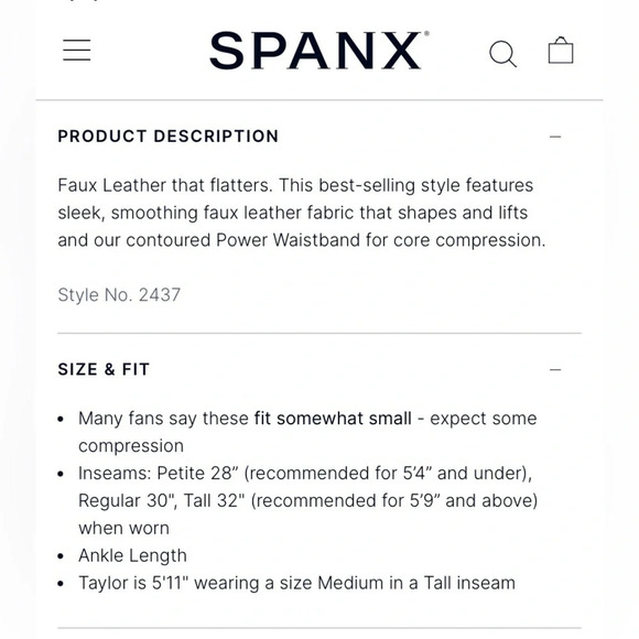 SPANX NWOT Faux Leather Leggings in Black - Picture 11 of 12